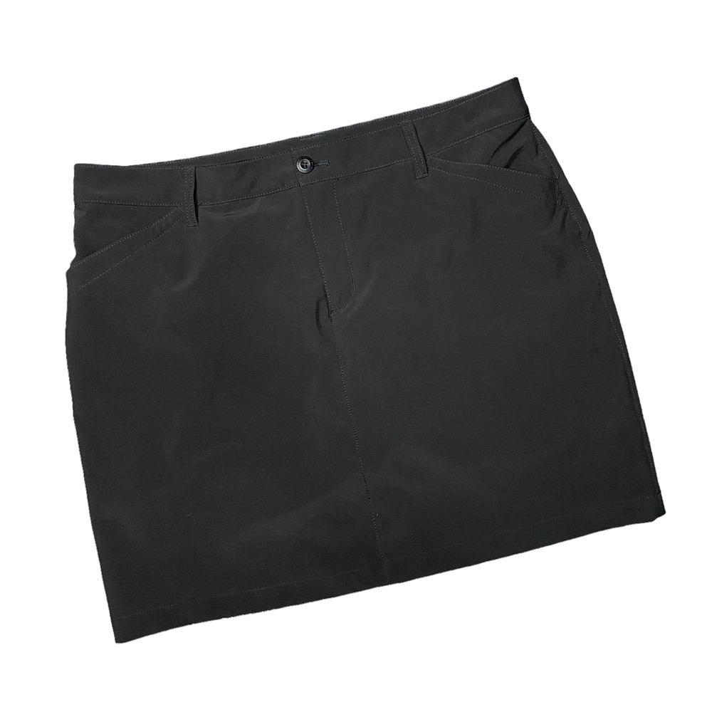 EDDIE BAUER | sz 14 Women's Black Solid Stretch Activewear Skort with Pockets